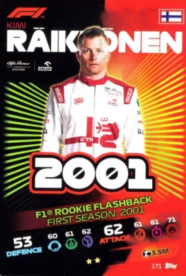 Turbo Attax F1 (Formel 1) 2021 - #171 Kimi Räikkönen - 2001 (Rookie Flashback)