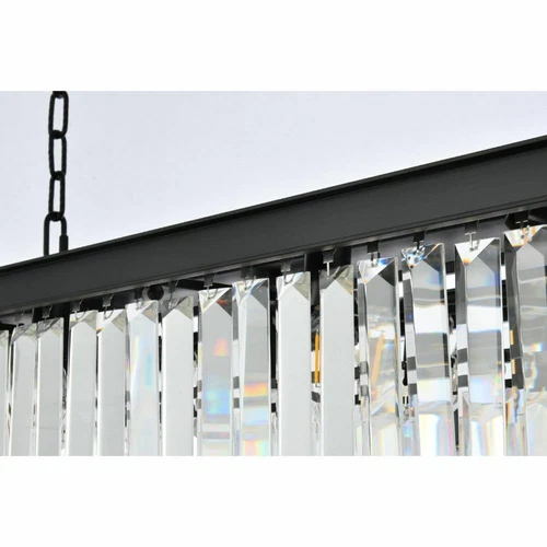 Crystal Chandelier Matte Black Dining Room Kitchen Island 12 Light Fixture 50 in - Picture 7 of 9