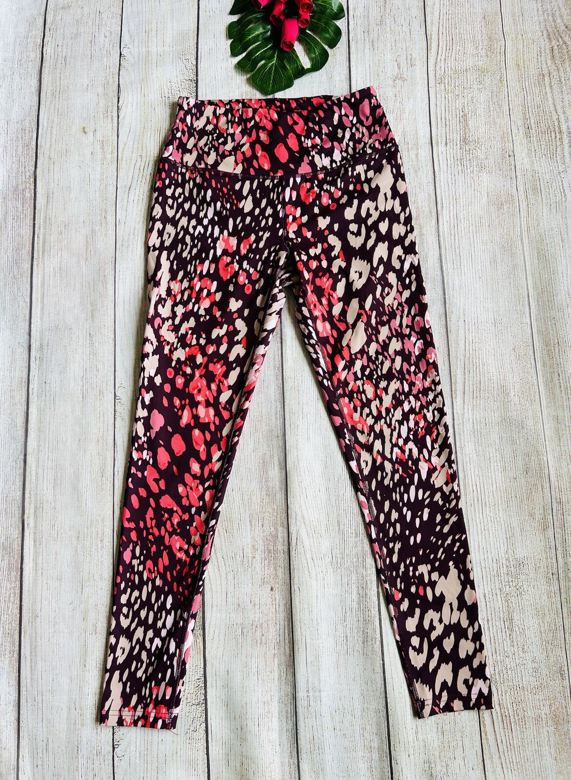 Leggings sportivi FILA donna colorati stampa animalier vita alta taglia M