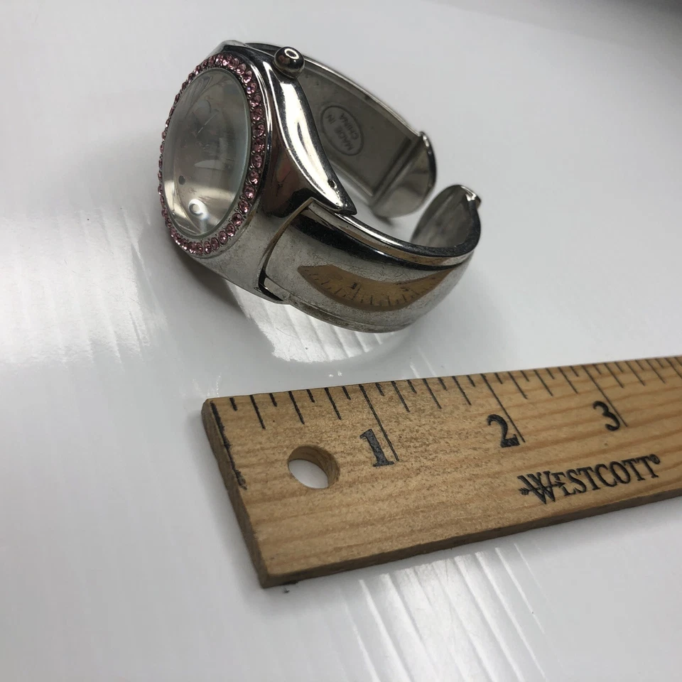 X10 XOXO Damas Plata Rosa Cristales Retro 72 107 Japón Puño Reloj Sin Probar Foto 3 de 4