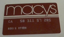 Macys Expired Credit Charge Card - Signed - Vintage Expired Collectible