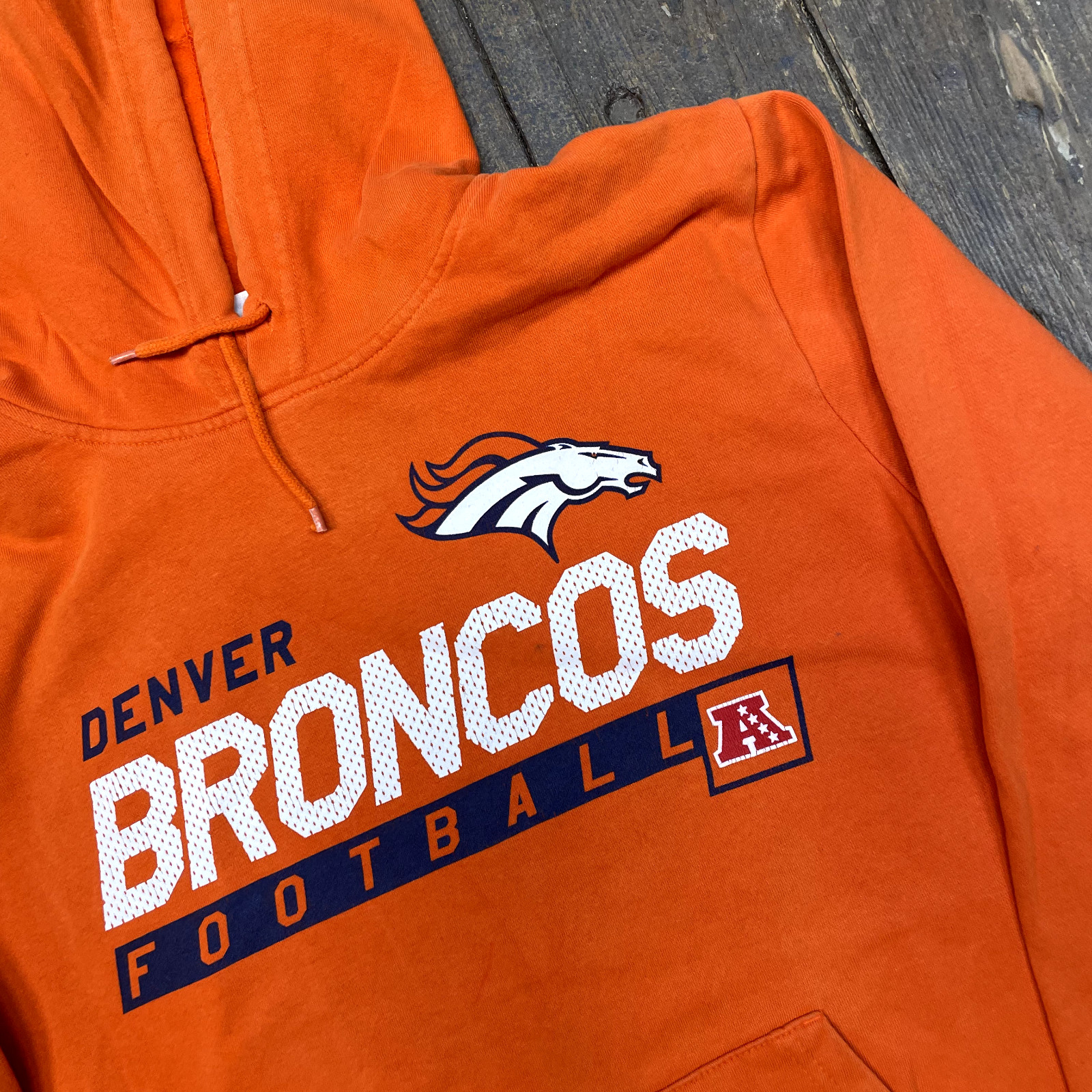 Denver Broncos NFL Hoodie Mens Vintage Y2K Football Hoodie, Orange, Large image 4