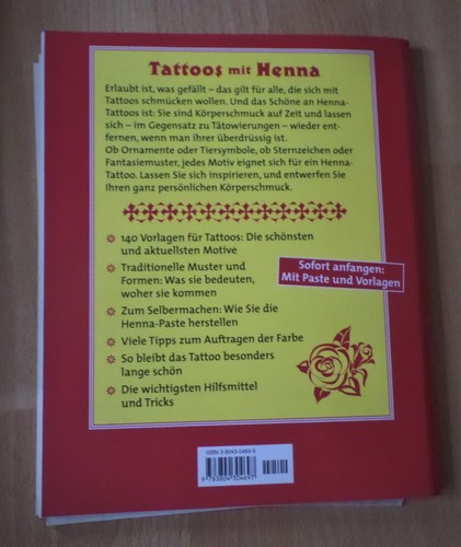 Buch, Tattoos mit Henna, mit Vorlagen, Raju Kurray/ Benjamin Lennert, - Bild 6 von 6
