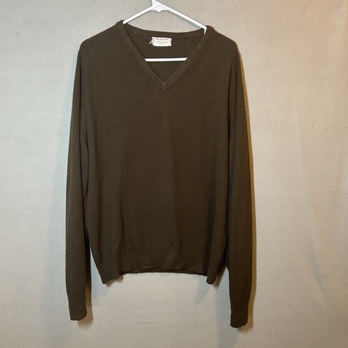 VTG 60’s McGregor L/S V-Neck Pullover Orlon Sweater Adult Lg Brown Super Soft - Picture 2 of 7