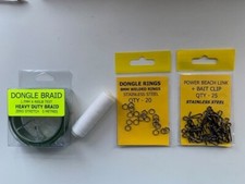 SEA FISHING DONGLE RIG SET-UP KIT - BRAID / RINGS / LINK CLIP / ELASTIC