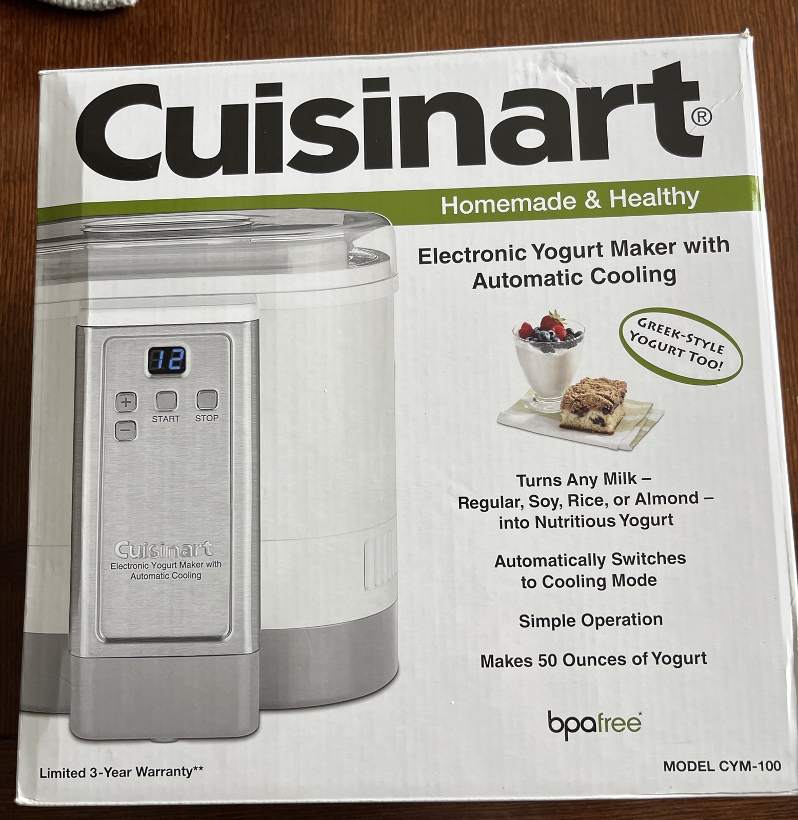 Cuisinart CYM-100 Electronic Automatic Cooling Yogurt Maker Brand New ...