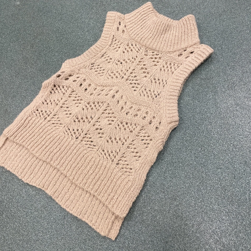 Plenty by Tracy Reese 毛衣 L 码开放式针织无袖马海毛混纺米色 — 第 4/4 张图片