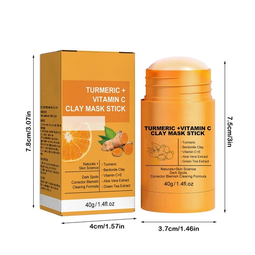 Turmeric Clay Mask +Shrinking Pores Brightening Skin + Deep Cleansing,Vitamin C - Picture 3 of 15