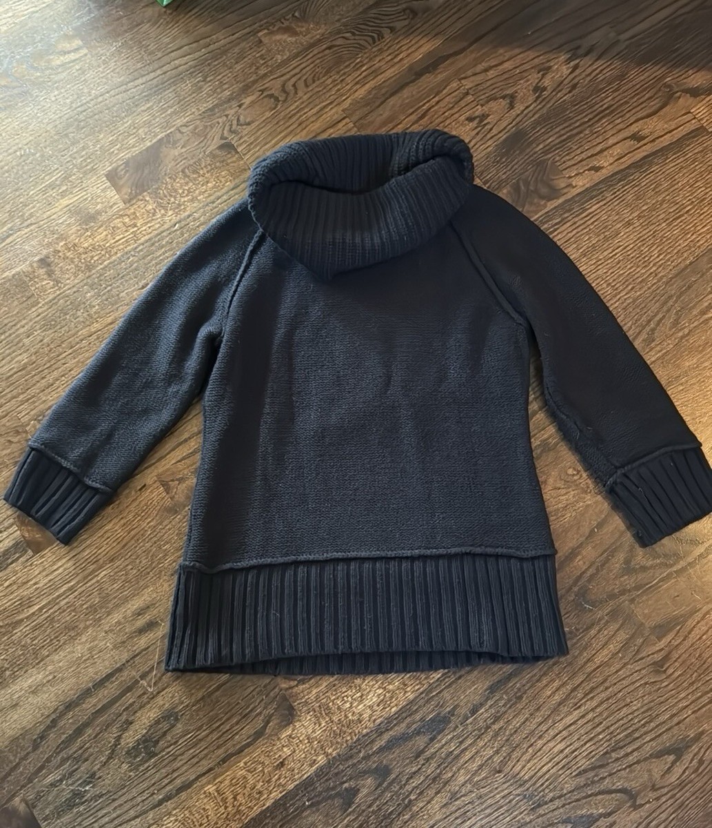 Ann Taylor LOFT black cotton, nylon, rabbit hair turtleneck
