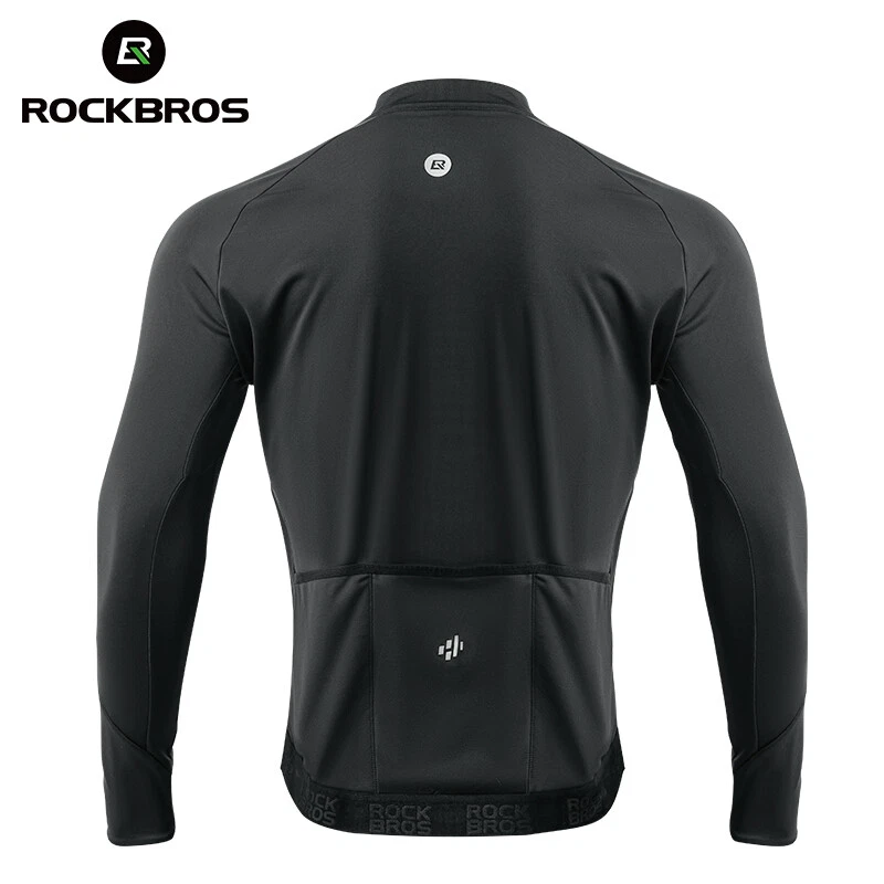 ROCKBROS Fleece Cycling Jersey Winter Long Sleeve Windproof Bicycle Top Jacket - Image 3 of 4