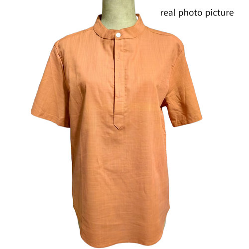 Men's Linen Shirt Short Sleeve Button Down Shirts Casual Summer Cotton T Shirts - Picture 7 of 22