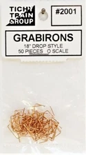 O Scale Tichy Train Group 2001 18" Drop Type Grab Irons pkg (50)