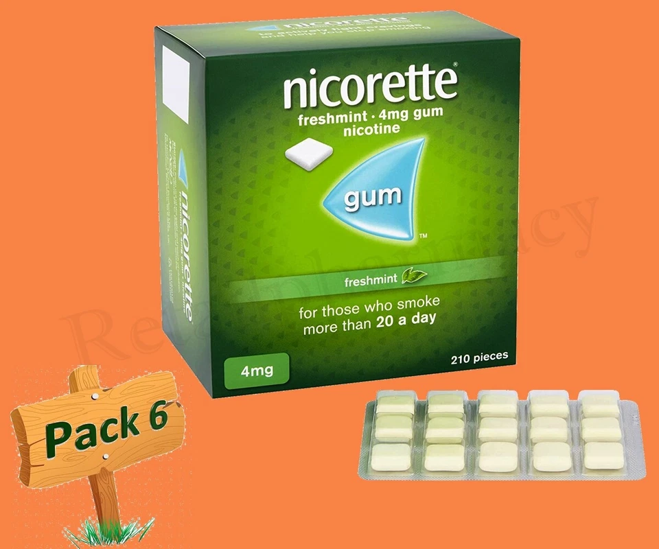 Nicorette Freshmint Kaugummi 4mg à 210 Stück 6er Pack Ablaufdatum = 2027