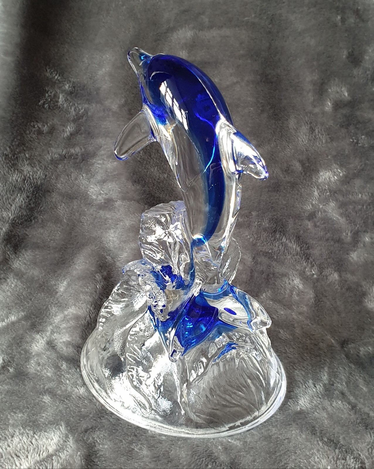 grand vase bleu en cristal de cristal d'arques