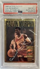 1995 Action Packed Milwaukee Hawk HOF Calvin Murphy Autograph Card PSA 8 NM-MT