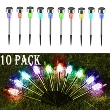 10x Multi-Color LED Solar Light Garden Outdoor Landscape Path Lamp Waterproof