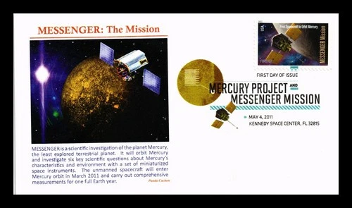 US COVER MESSENGER MISSION FIRST SPACECRAFT TO ORBIT MERCURY FDC PANDA CACHET