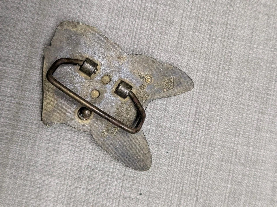 vintage 1970s belt buckle GERMAN SHEPHERD western SOLID BRASS dog cowboy BARON - Image 4 of 4