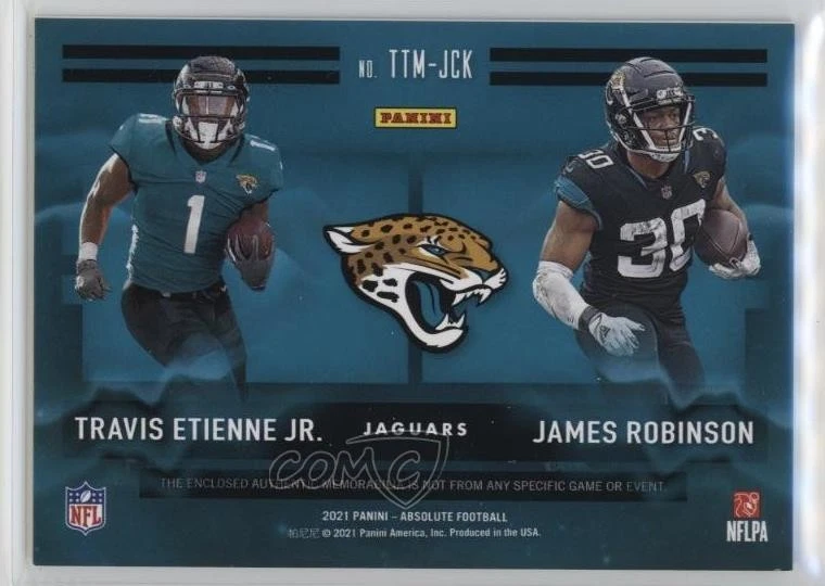 2021 Absolute Team Tandem Materials Travis Etienne Jr James Robinson Rookie RC - Image 2 of 2