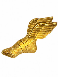Track & Field Winged Foot Lapel Pins Chenille Letterman Lot of 25 Gold