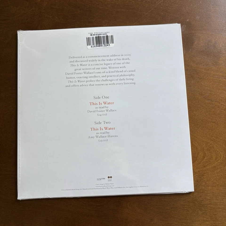DAVID FOSTER WALLACE This is Water LIMITED EDITION ORANGE VINYL sealed NEW - image 4 of 4