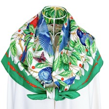 Foulard En Soie Vintage GENTILUCCI Motif Fleurs Sauvages - 85x88 Cm, Rouge, Occasion