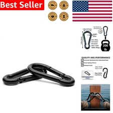 Heavy Duty Black Zinc Carabiner Snap Clip Spring Hook 2 6 12 Packs Bushcraft