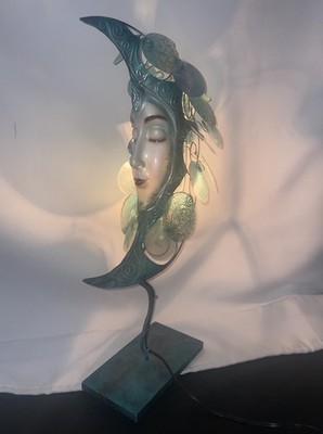 Moon & Sun Lamp Capis Shells 19 Inches High