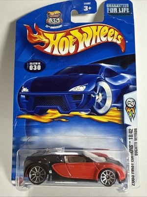 2003 Hot Wheels FIRST EDITIONS #030 black/red BUGATTI VEYRON 10sp 35th anniv J7