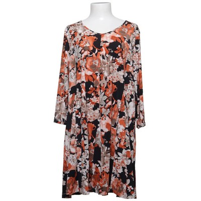 X-Two, Kleid, Größe: 48, Schwarz/Orange/Weiß/Mehrfarbig, Elasthan/Polyester #BE9
