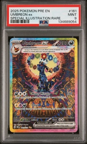 2025 POKEMON PRE EN-PRISMATIC EVOLUTIONS #161 UMBREON EX PSA 9
