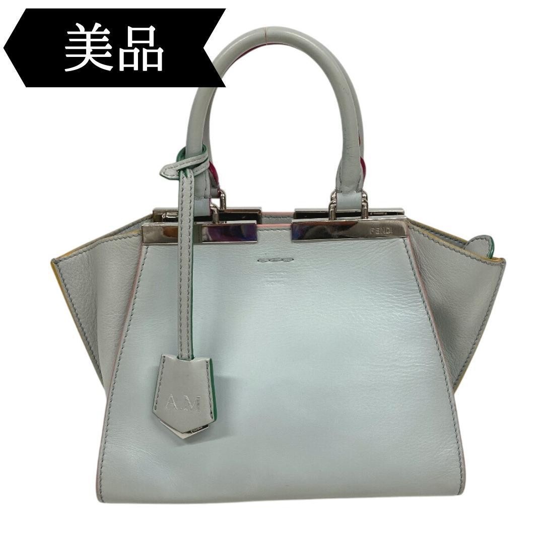 RARE FENDI 8BH333 Piccolo Tr sor Leather Handbag in Excellent Condition