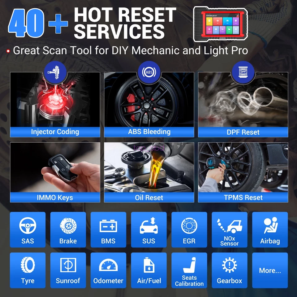 KINGBOLEN K7 Car OBD2 Scanner Full System Diagnostic Key Coding Bidirectional - Imagem 3 de 4
