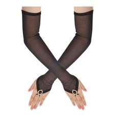 Heliltd Black Fingerless Long Opera Gloves for Women Stretchy Standard,