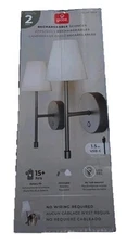 Globe Electric LED Wall Sconce 2-Pack – Wireless USB Black Lights Rechargeable