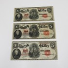 Series of 1907 $5 Woodchopper United States Note Legal Tender Lot of 3 #C922-3 — photo 1