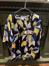 Women’s Tunic Boho Top Size 3X Nine West Blue Yellow Green