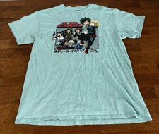 My Hero Academia Anime T-Shirt Men s Large Turquoise Blue Funimation