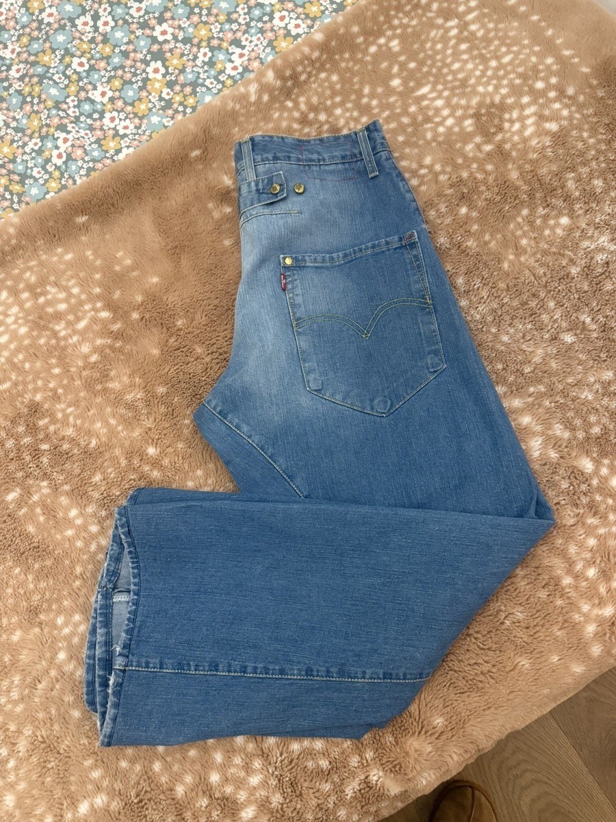 Levis Engineered Twist leg Jeans Mid Blue W34 Rare Cinch back NHO