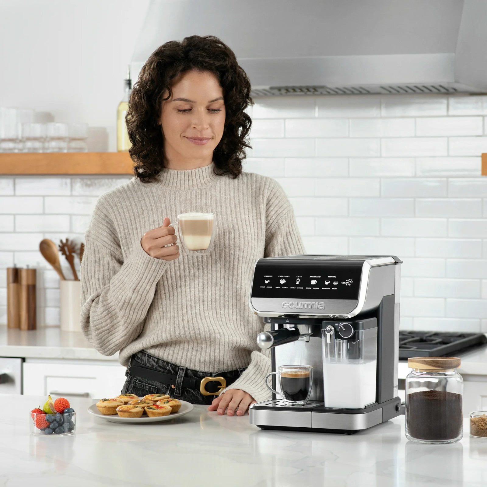 Gourmia Espresso 15-Bar, 4-Cup Stainless Steel Automatic Esp