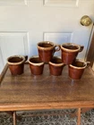Set Of 6 Vintage Hull Pottery Oven Proof USA Brown Drip Glaze Coffee Mugs Cups