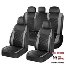 Car Seat Covers, Seat Covers Full Set, 5 Seats Automotive FullSet Black Gray