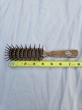Vintage Goody plastic Bristles Smoothing Hair Brush Brown Faux Wood Grain 7.75  