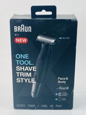 Braun XT5 4D-Blade Shaver & Trimmer Face & Body – 6 Combs – New Open Box
