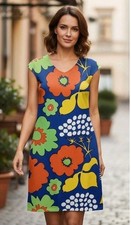 Marimekko Target Mini Dress Womens Size XS Kukkatori Shift Bold Floral Festival