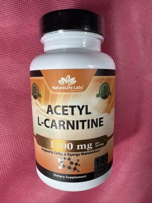 NaturaLife Labs Acetyl L-Carnitine 1500mg 100ct Supplement SEALED BB 11/27 V2