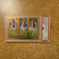 2019 Panini FIFA 365 # 248 Douglas Costa/Bernardesschi/Ronaldo gray back PSA 7