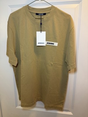 Jacquemus The Gros Grain T-Shirt Men s Medium Dark Beige Logo Tee M