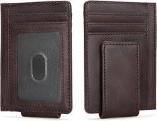 Magnetic Closure Slim Wallet for Men Leather RFID Blocking Minimalist Front Pock