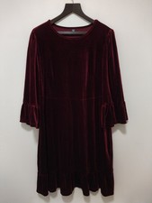 Stretch Red Velvet Bell Sleeve Pull On Dress Shein Curve Size 2XL
